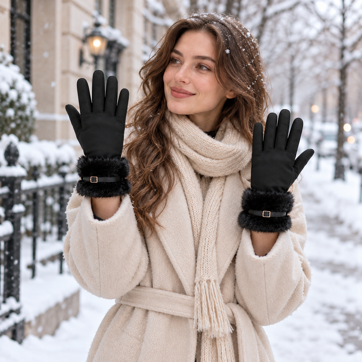Gantelle-Winterhandschuhe Schwarz